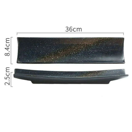 Elegant Japanese Ceramic Rectangular Plate Set for Sushi, Hot Pot, and Side Dishes - Très Elite