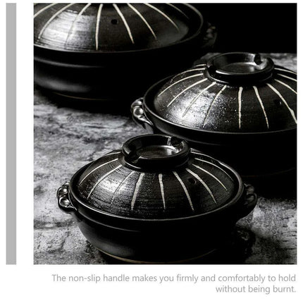 Elegant Japanese Ceramic Soup Pot - 2.6L Versatile Stovetop Cookware - Très Elite