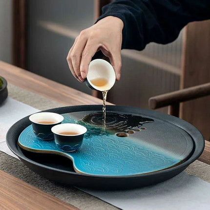 Elegant Japanese Ceramic Tea Tray Set - The Perfect Touch for Culinary Masterpieces - Très Elite