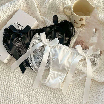 Elegant Japanese-Inspired Lace Mesh Briefs for Young Women - Très Elite