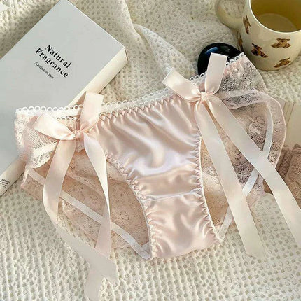 Elegant Japanese-Inspired Lace Mesh Briefs for Young Women - Très Elite