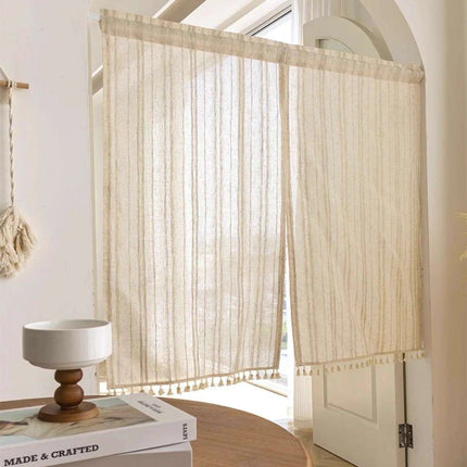 Elegant Japanese Lace Curtains with Cotton Tassels - Très Elite