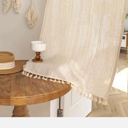 Elegant Japanese Lace Curtains with Cotton Tassels - Très Elite