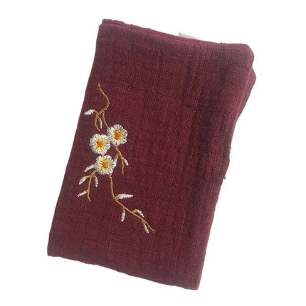 Elegant Japanese Matcha Tea Towel Set with Bamboo Whisk and Floral Design..