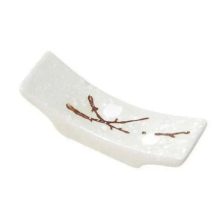Elegant Japanese Plum Blossom Ceramic Chopstick Rest for Stylish Dining - Très Elite