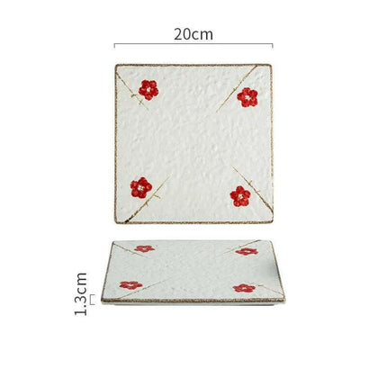 Elegant Japanese Square Platter for Stunning Culinary Presentations..