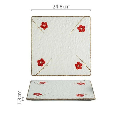 Elegant Japanese Square Platter for Stunning Culinary Presentations..