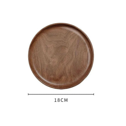 Elegant Japanese Walnut Round Serving Platter for Upscale Events..