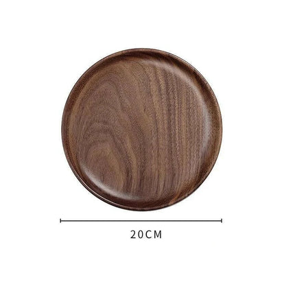 Elegant Japanese Walnut Round Serving Platter for Upscale Events..