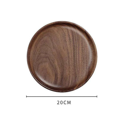 Elegant Japanese Walnut Round Serving Platter for Upscale Events - Très Elite