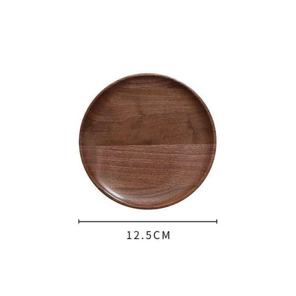 Elegant Japanese Walnut Round Serving Platter for Upscale Events..