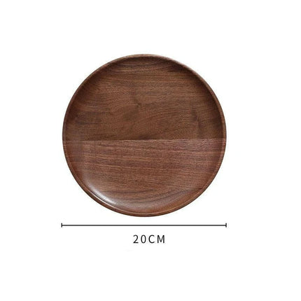 Elegant Japanese Walnut Round Serving Platter for Upscale Events..