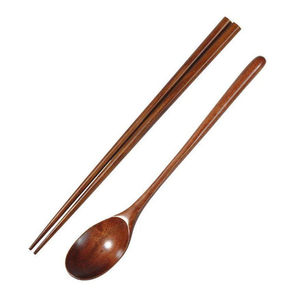 Elegant Japanese Wooden Sushi Cutlery Set with Reusable Chopsticks and Spoon - Très Elite