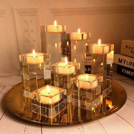 Elegant K9 Crystal Tealight Holders – Enhance Your Home Decor and Special Occasions.