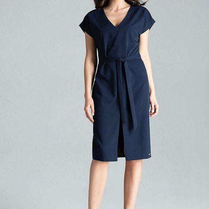 Elegant Kimono Sleeve Midi Dress with Belt for Timeless Style - Très Elite