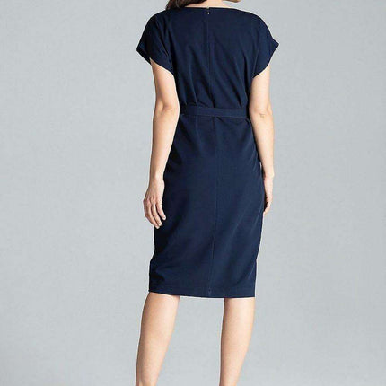 Elegant Kimono Sleeve Midi Dress with Belt for Timeless Style - Très Elite