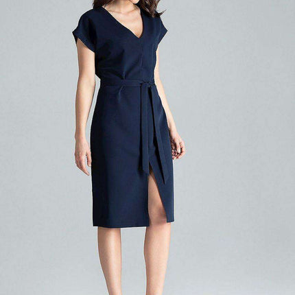 Elegant Kimono Sleeve Midi Dress with Belt for Timeless Style - Très Elite