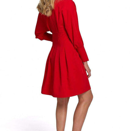 Elegant Kimono Sleeve Pleated Day Dress - Très Elite