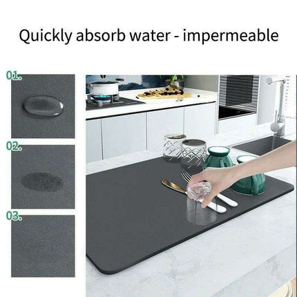 Elegant Kitchen Oasis: Premium Absorbent Dish Drying Mat - Très Elite