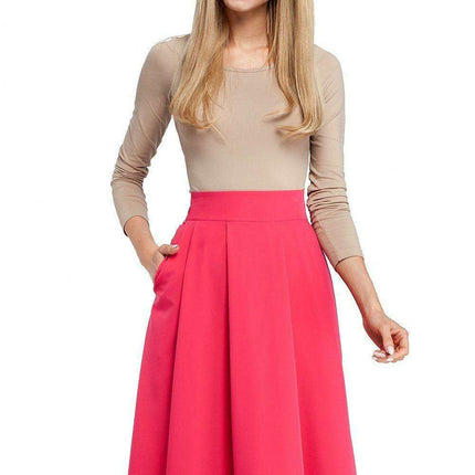 Elegant Knee-Length Skirt with Functional Side Pockets for Effortless Style - Très Elite