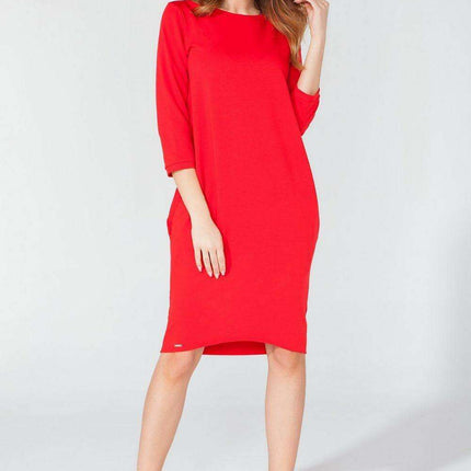 Elegant Knit Daydress with Convenient Hip Pockets - Tessita Collection - Très Elite