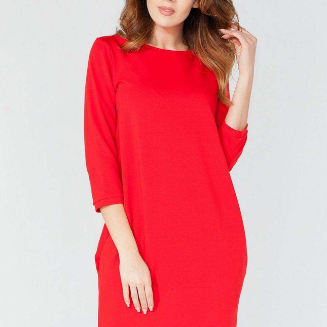 Elegant Knit Daydress with Convenient Hip Pockets - Tessita Collection