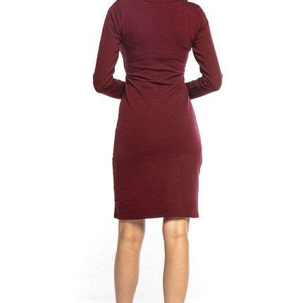Elegant Knit Dress with Unique Envelope Front - Soft Cotton-Poly Blend - Très Elite