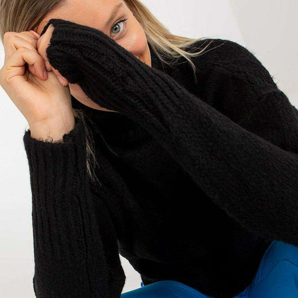 Elegant Knit Turtleneck Pullover Cozy Openwork Sweater - Très Elite