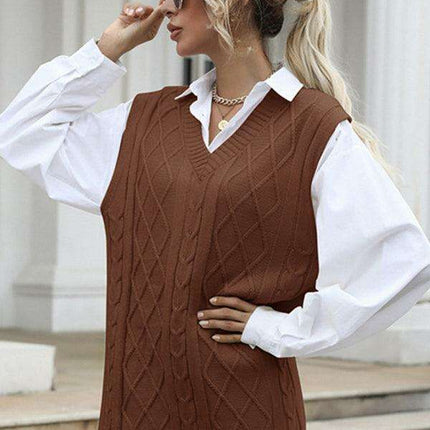 Elegant Knit V-Neck Dress for Effortless Autumn Fashion - Très Elite