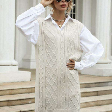 Elegant Knit V-Neck Dress for Effortless Autumn Fashion - Très Elite