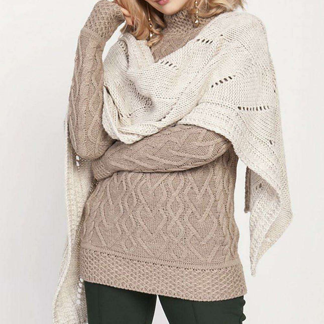 Elegant Knit Wrap - Exquisite Shawl with Detailed Patterns