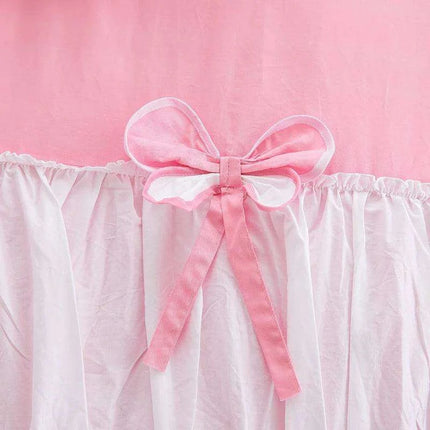 Elegant Korean Princess Pink Lace Bow Cotton Bedding Ensemble for a Stylish Sanctuary - Très Elite
