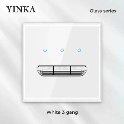 Elegant LED Crystal Glass Light Switch Panel - Versatile Multi-Gang Control System - Très Elite