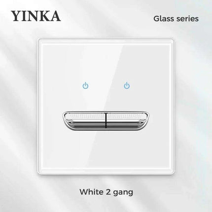 Elegant LED Crystal Glass Light Switch Panel - Versatile Multi-Gang Control System..