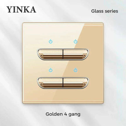 Elegant LED Crystal Glass Light Switch Panel - Versatile Multi-Gang Control System..