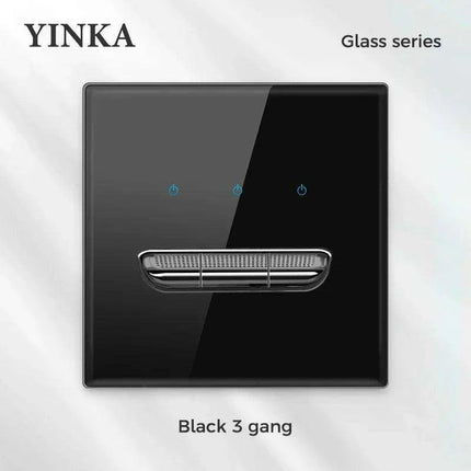 Elegant LED Crystal Glass Light Switch Panel - Versatile Multi-Gang Control System - Très Elite