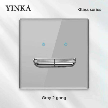 Elegant LED Crystal Glass Light Switch Panel - Versatile Multi-Gang Control System..