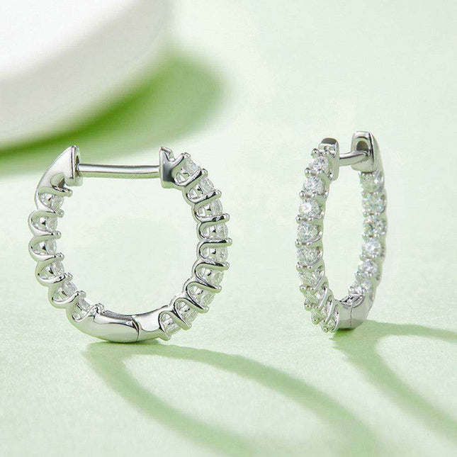 Elegant Lab-Diamond Sterling Silver Earrings with Premium Gift Presentation