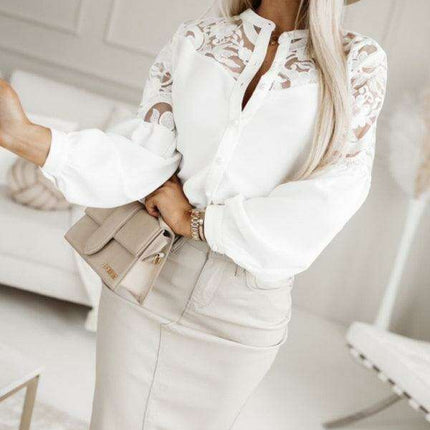 Elegant Lace-Accented Women's Blouse for Every Occasion - Très Elite