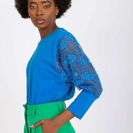 Elegant Lace Detail Blouse With Subtle Lace Sleeves - Très Elite