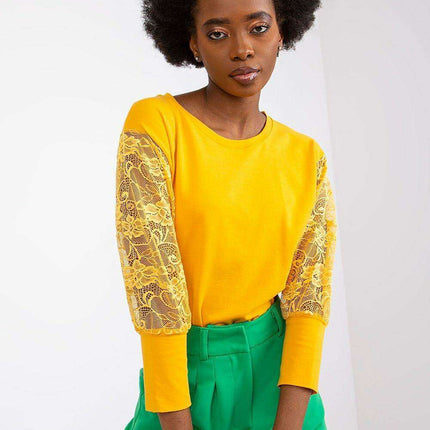 Elegant Lace Detail Blouse With Subtle Lace Sleeves - Très Elite