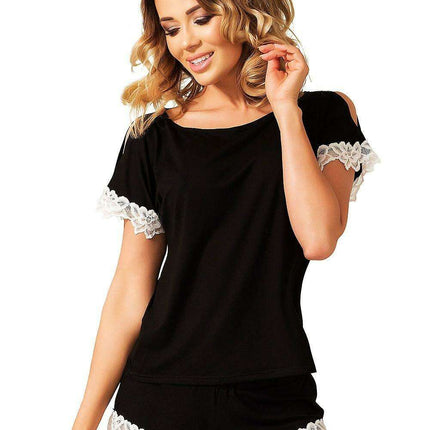 Elegant Lace-Embellished Viscose Sleepwear Set - Très Elite