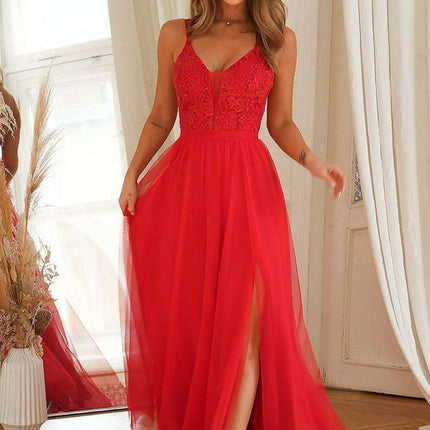 Elegant Lace Flare Evening Gown