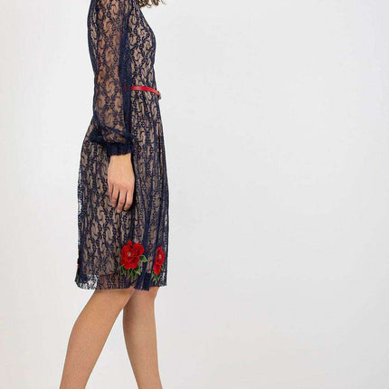 Elegant Lace Floral Evening Gown with Waist Cincher - Très Elite