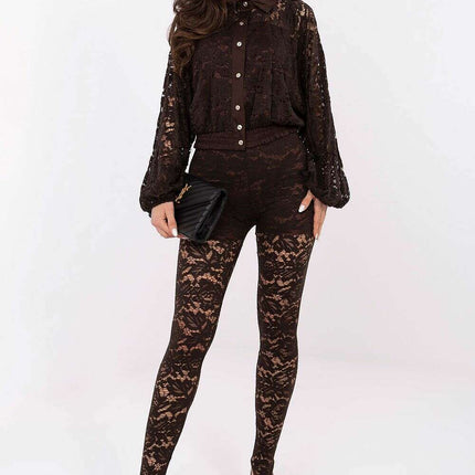 Elegant Lace High Waist Leggings – Lined Comfort, Stretch Fit - Très Elite
