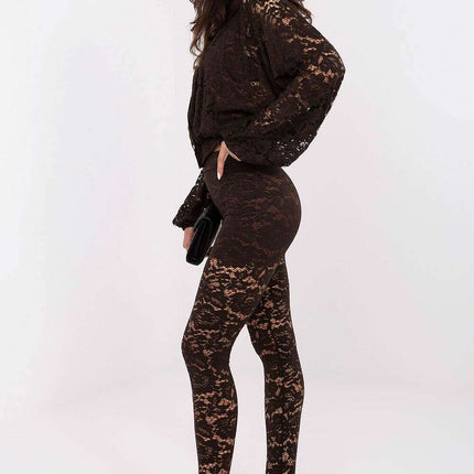 Elegant Lace High Waist Leggings – Lined Comfort, Stretch Fit - Très Elite