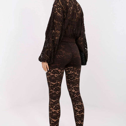 Elegant Lace High Waist Leggings – Lined Comfort, Stretch Fit - Très Elite