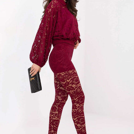 Elegant Lace High Waist Leggings – Lined Comfort, Stretch Fit - Très Elite