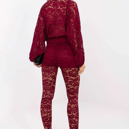 Elegant Lace High Waist Leggings – Lined Comfort, Stretch Fit - Très Elite