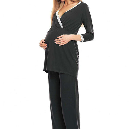 Elegant Lace Maternity & Nursing Pajama Set - Très Elite
